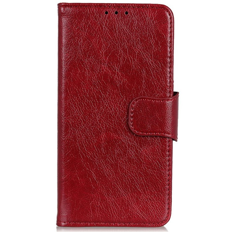 For iPhone 17 Case Nappa Texture Split Leather Wallet Phone Cover - Red