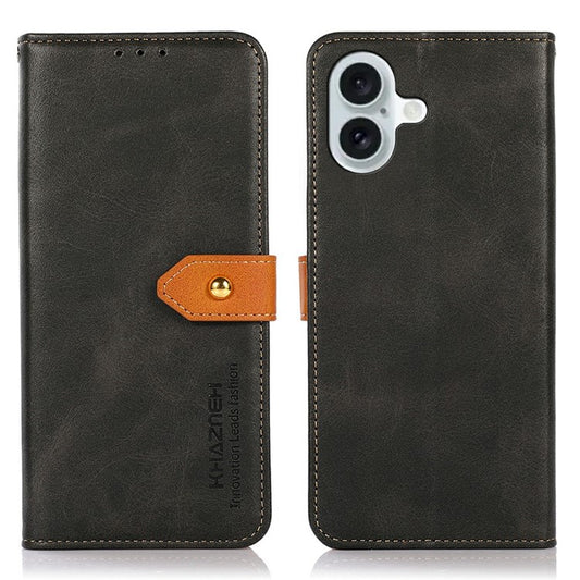 KHAZNEH For iPhone 17 Wallet Phone Case Stand Leather Flip Cover - Black