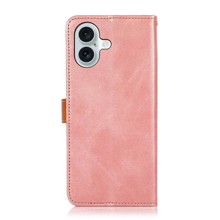 KHAZNEH For iPhone 17 Wallet Phone Case Stand Leather Flip Cover - Rose Gold