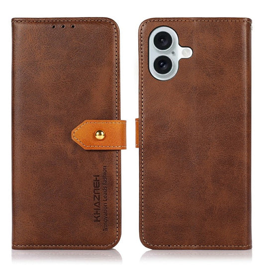 KHAZNEH For iPhone 17 Wallet Phone Case Stand Leather Flip Cover - Brown