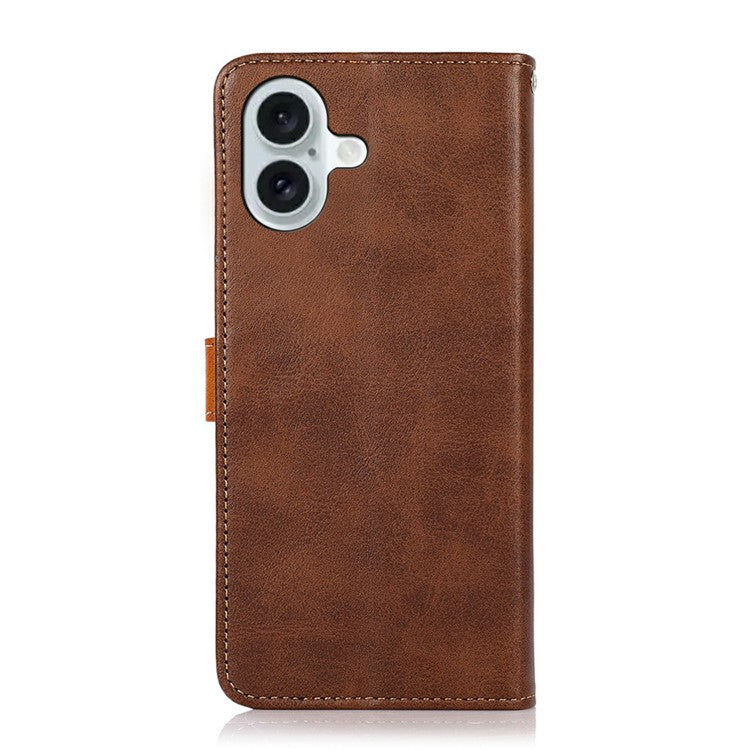 KHAZNEH For iPhone 17 Wallet Phone Case Stand Leather Flip Cover - Brown