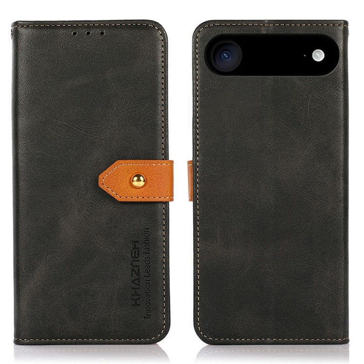 KHAZNEH For iPhone 17 Air Wallet Phone Case Stand Leather Flip Cover - Black