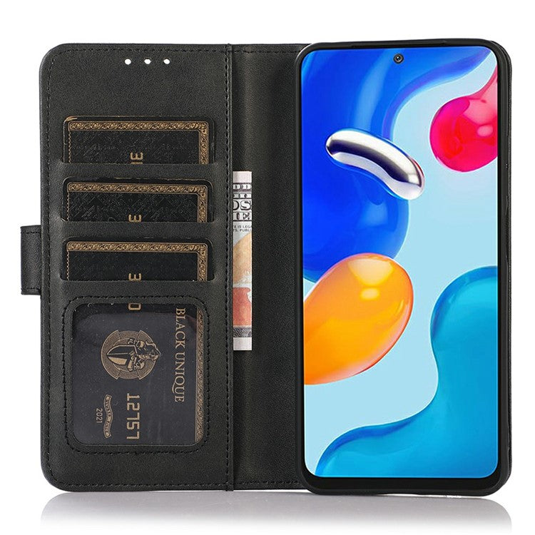 For iPhone 17 Pro Case Cowhide Texture Leather Wallet Phone Cover with Stand - Black