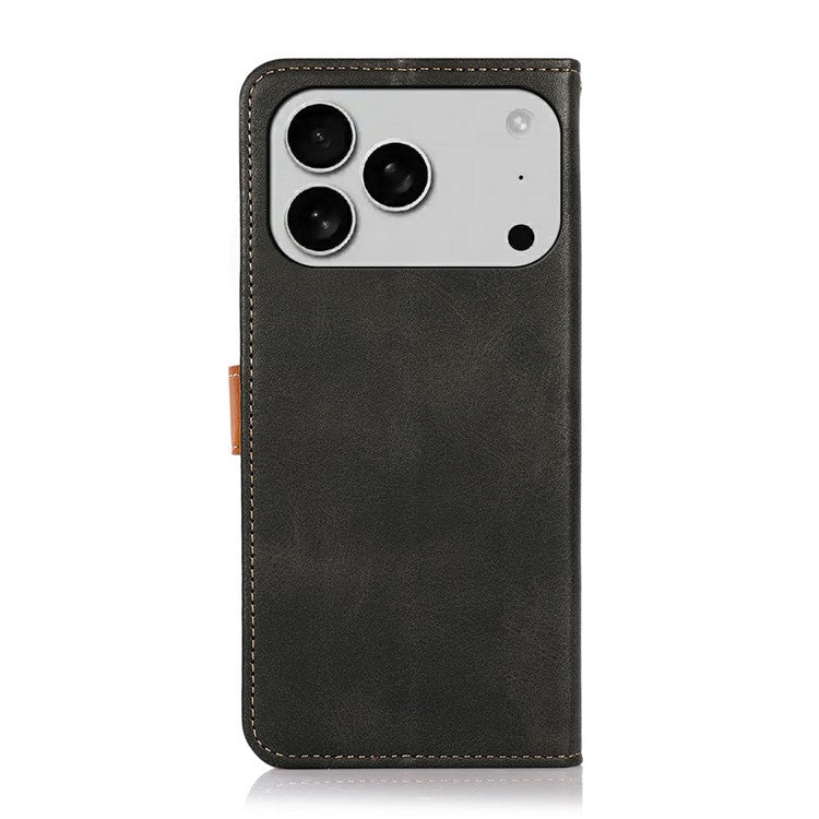 KHAZNEH For iPhone 17 Pro Wallet Phone Case Stand Leather Flip Cover - Black