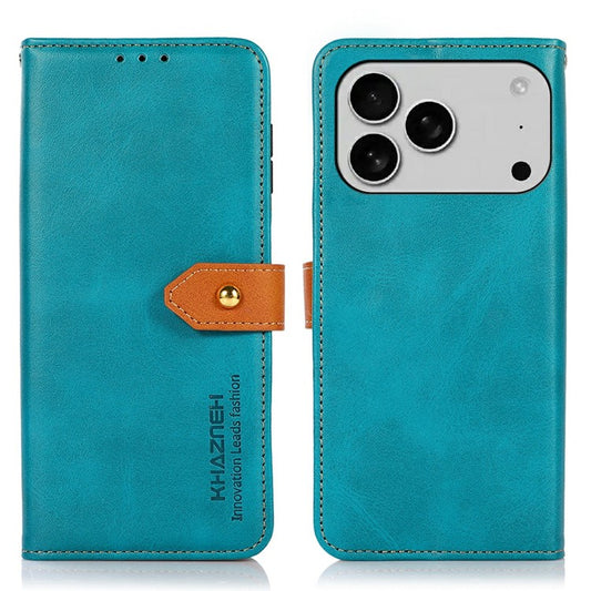 KHAZNEH For iPhone 17 Pro Wallet Phone Case Stand Leather Flip Cover - Blue
