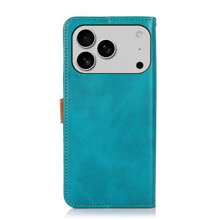 KHAZNEH For iPhone 17 Pro Wallet Phone Case Stand Leather Flip Cover - Blue