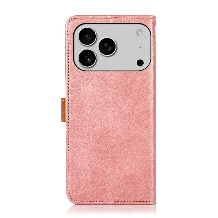 KHAZNEH For iPhone 17 Pro Wallet Phone Case Stand Leather Flip Cover - Rose Gold