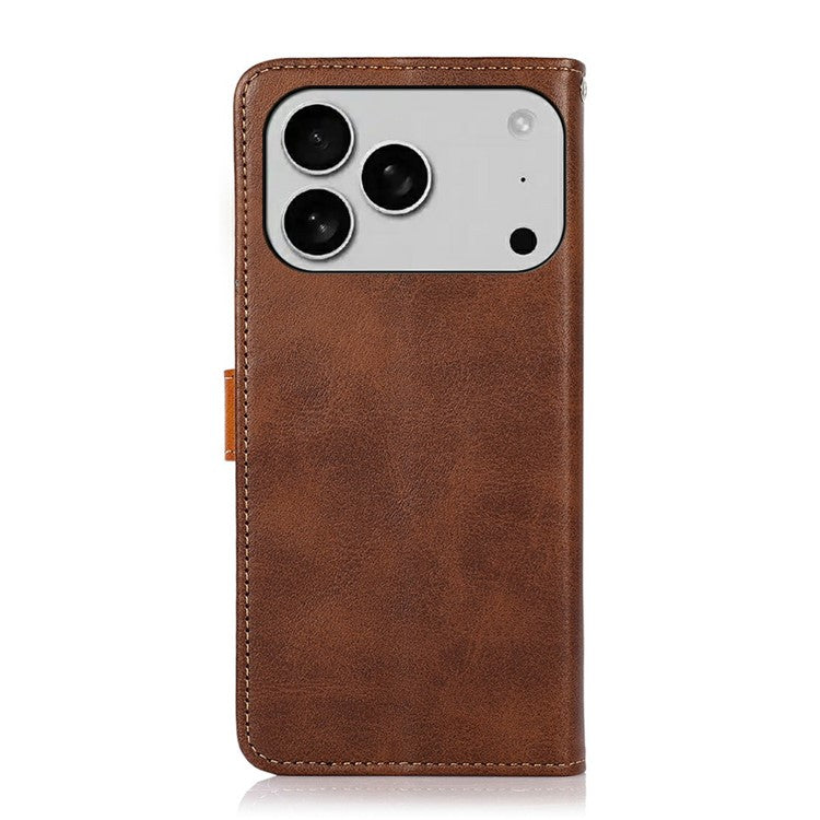 KHAZNEH For iPhone 17 Pro Wallet Phone Case Stand Leather Flip Cover - Brown