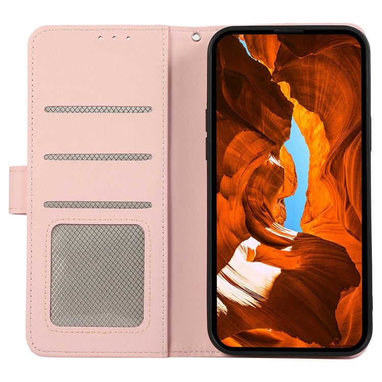 For iPhone 17 Case RFID Blocking Flip Leather Phone Cover - Pink