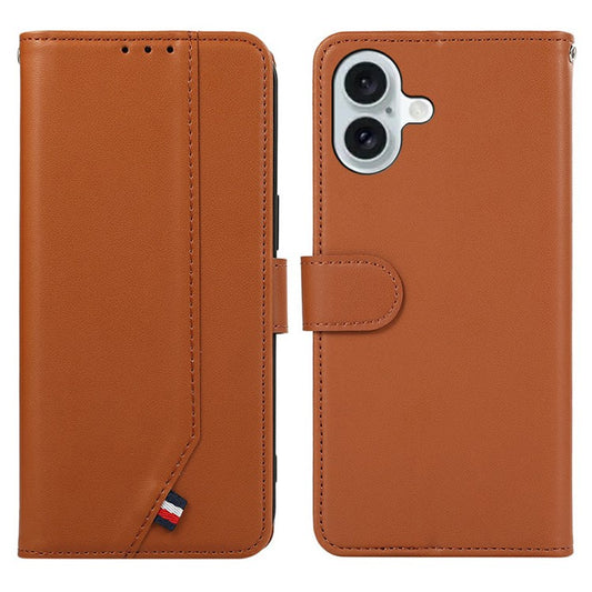 For iPhone 17 Case RFID Blocking Flip Leather Phone Cover - Brown