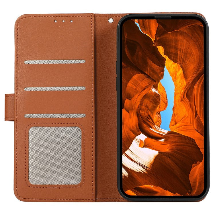 For iPhone 17 Case RFID Blocking Flip Leather Phone Cover - Brown