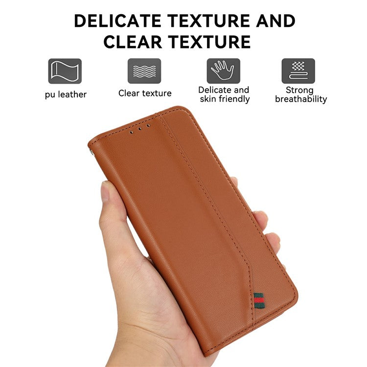 For iPhone 17 Case RFID Blocking Flip Leather Phone Cover - Brown