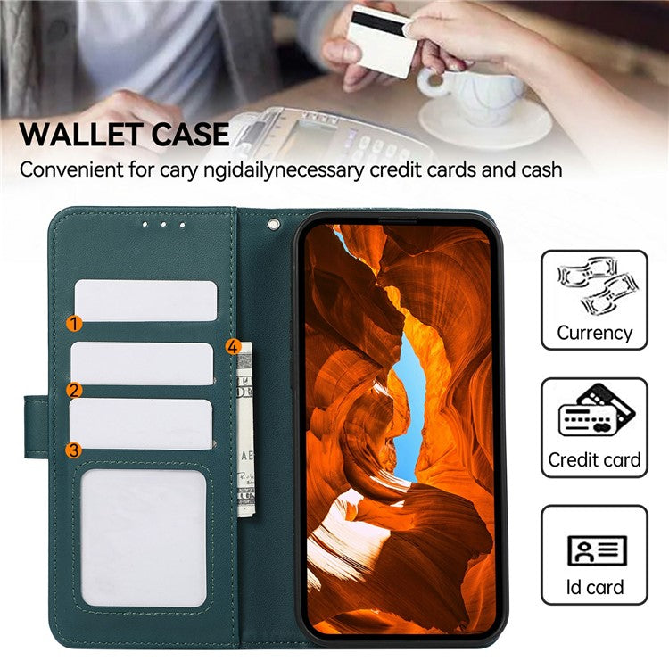 For iPhone 17 Case RFID Blocking Flip Leather Phone Cover - Green