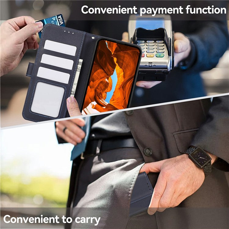 For iPhone 17 Case RFID Blocking Flip Leather Phone Cover - Blue