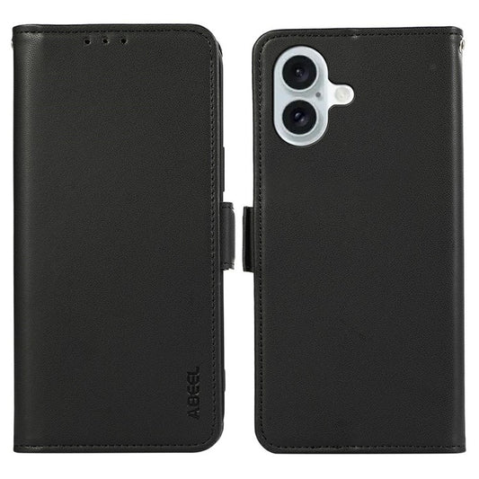 ABEEL For iPhone 17 Case Leather Phone Cover with RFID Blocking Wallet - Black