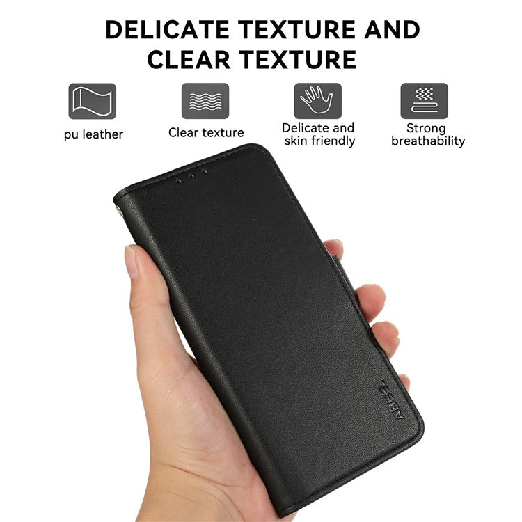 ABEEL For iPhone 17 Case Leather Phone Cover with RFID Blocking Wallet - Black