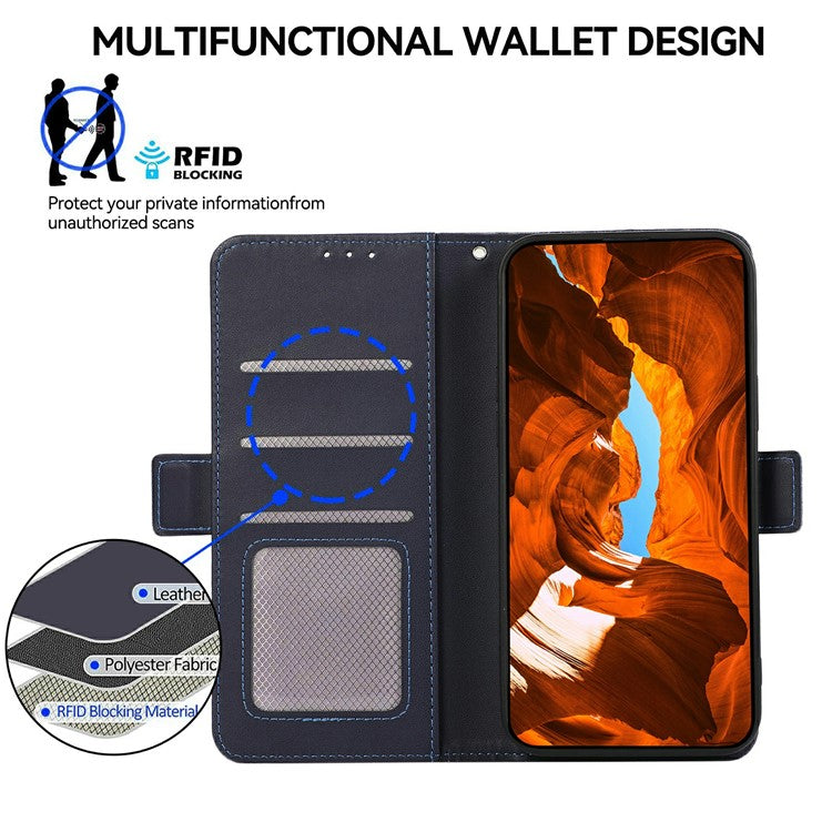 ABEEL For iPhone 17 Case Leather Phone Cover with RFID Blocking Wallet - Blue