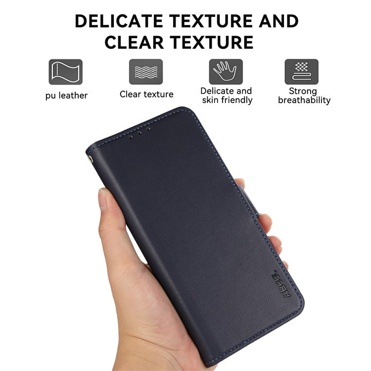 ABEEL For iPhone 17 Case Leather Phone Cover with RFID Blocking Wallet - Blue