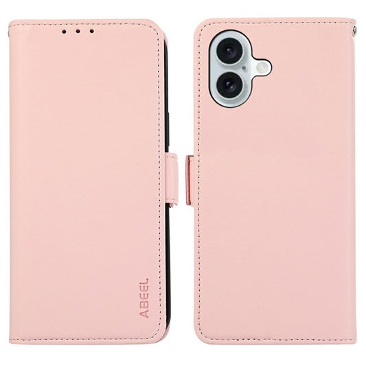 ABEEL For iPhone 17 Case Leather Phone Cover with RFID Blocking Wallet - Pink