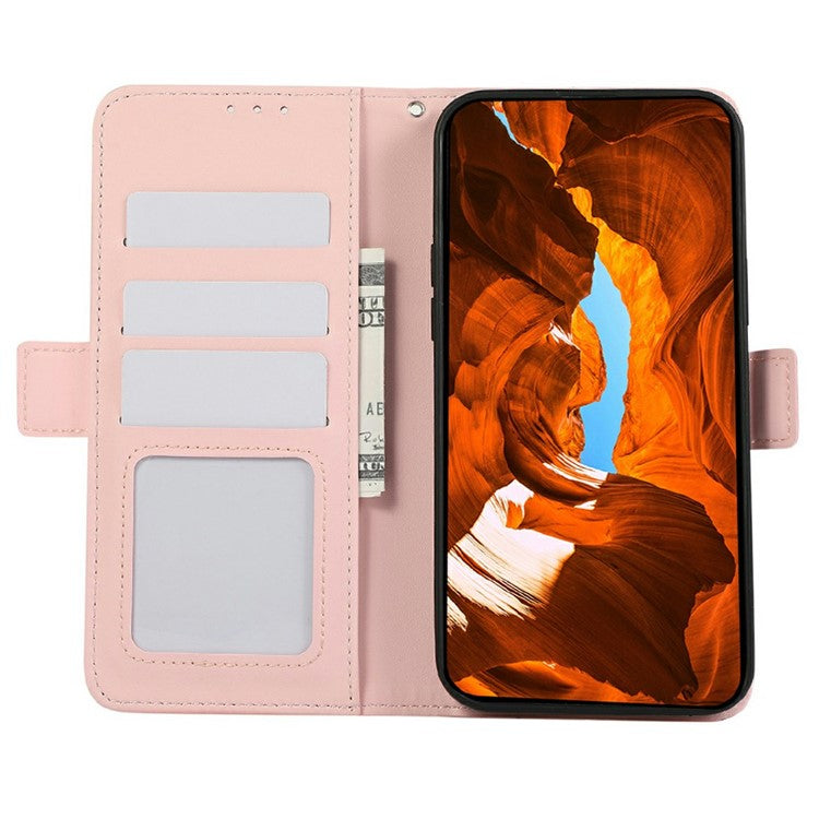 ABEEL For iPhone 17 Case Leather Phone Cover with RFID Blocking Wallet - Pink