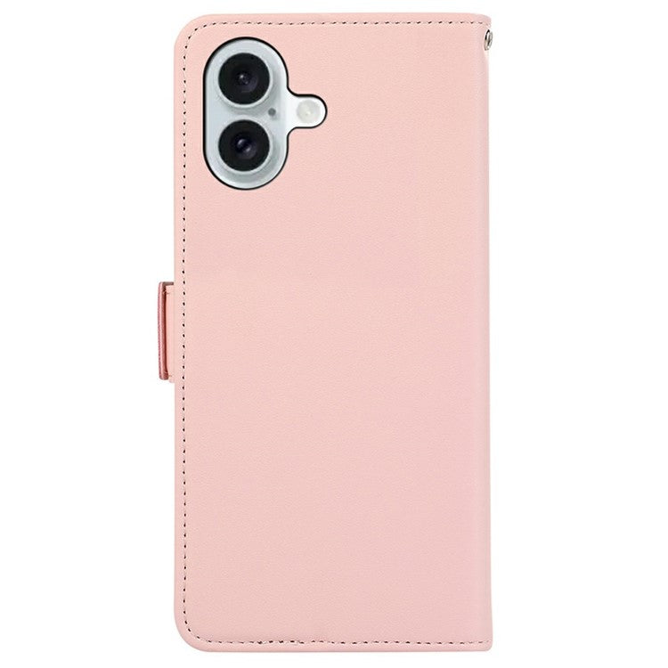 ABEEL For iPhone 17 Case Leather Phone Cover with RFID Blocking Wallet - Pink