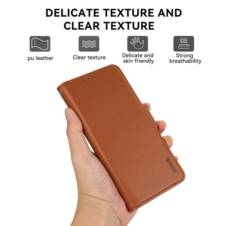 ABEEL For iPhone 17 Case Leather Phone Cover with RFID Blocking Wallet - Brown
