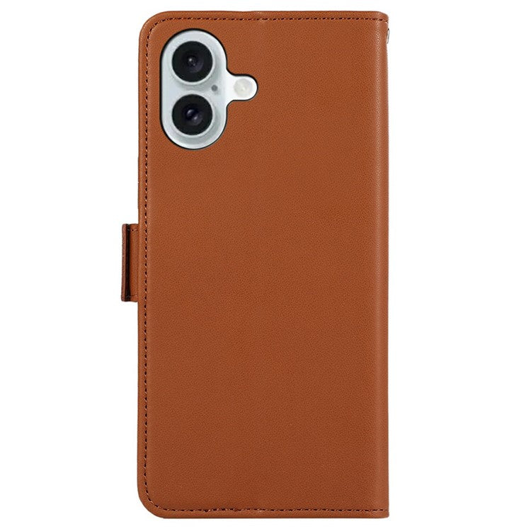 ABEEL For iPhone 17 Case Leather Phone Cover with RFID Blocking Wallet - Brown