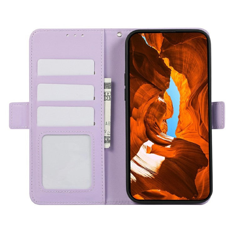 ABEEL For iPhone 17 Case Leather Phone Cover with RFID Blocking Wallet - Purple