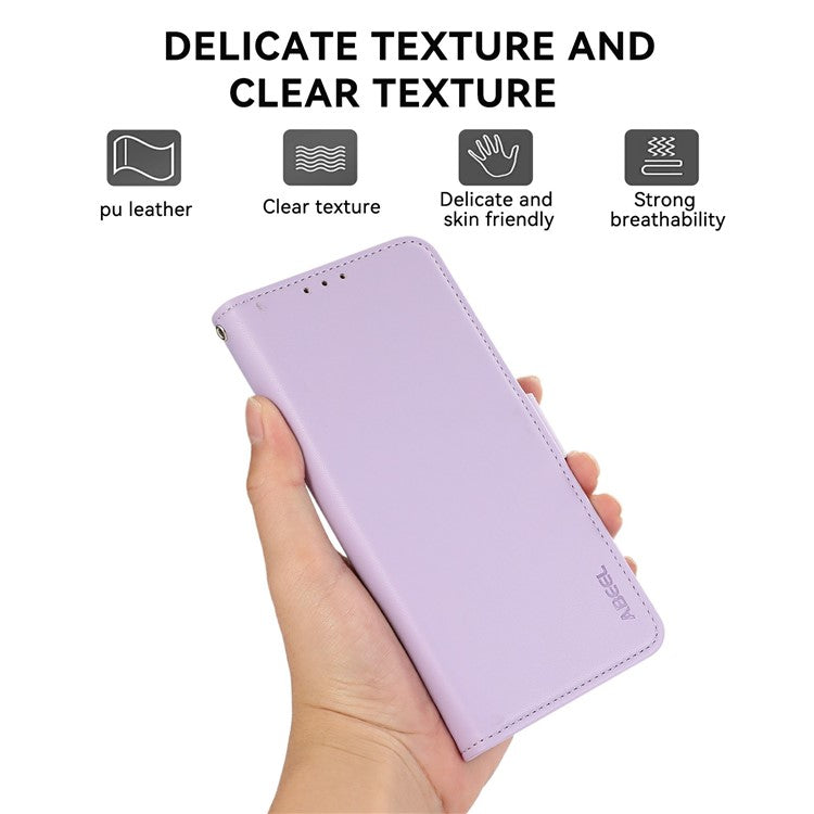 ABEEL For iPhone 17 Case Leather Phone Cover with RFID Blocking Wallet - Purple
