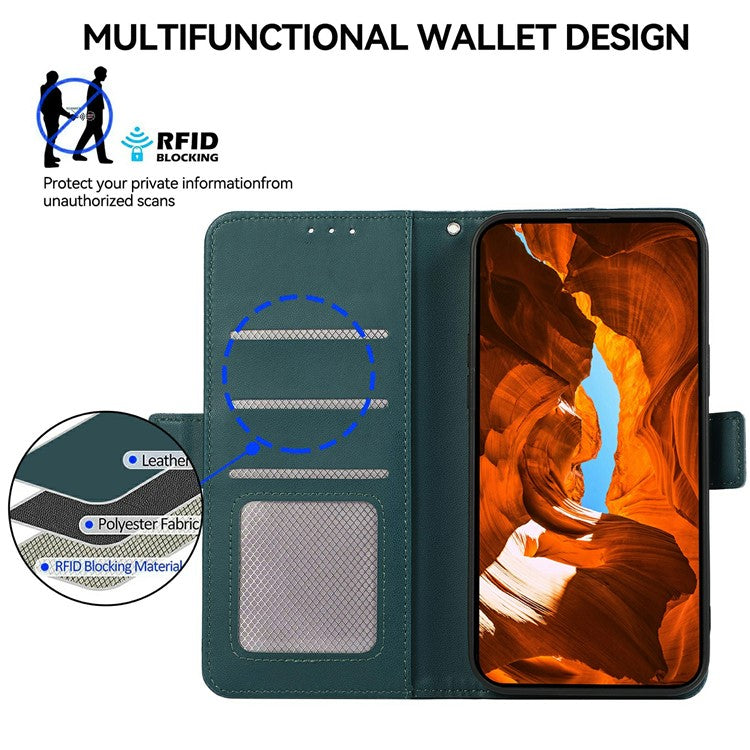 ABEEL For iPhone 17 Case Leather Phone Cover with RFID Blocking Wallet - Green