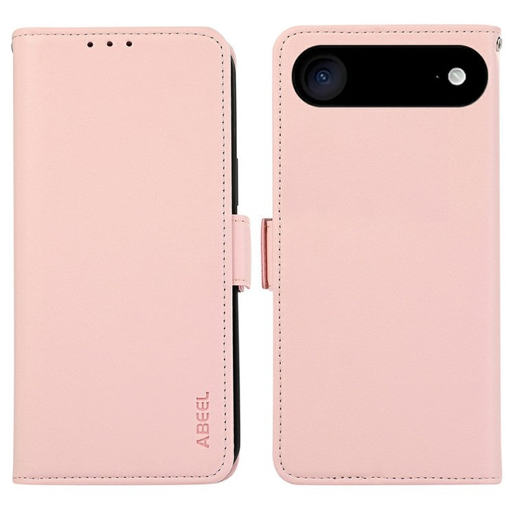 ABEEL For iPhone 17 Air Case Leather Phone Cover with RFID Blocking Wallet - Pink