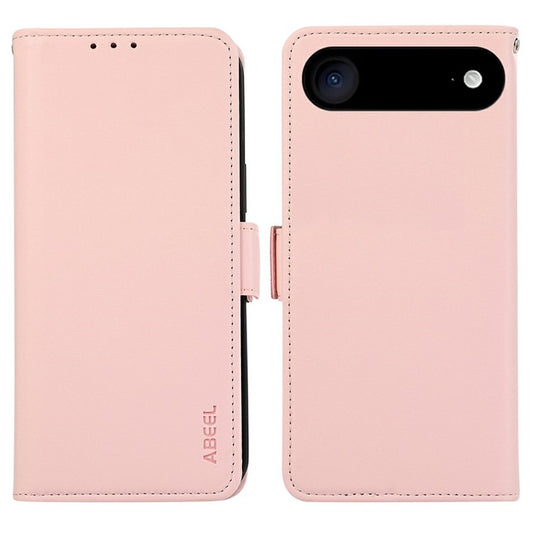 ABEEL For iPhone 17 Air Case Leather Phone Cover with RFID Blocking Wallet - Pink