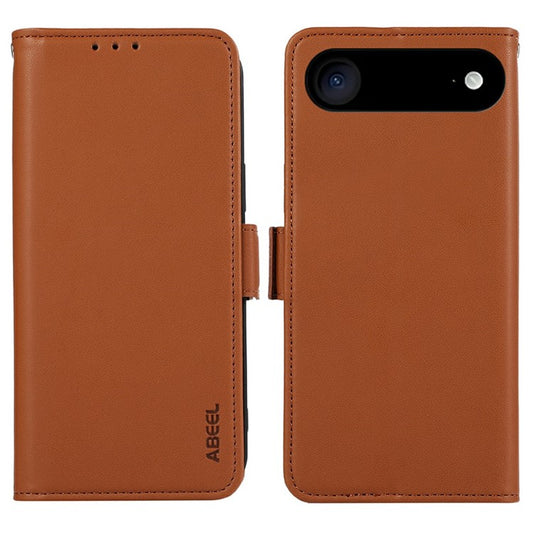 ABEEL For iPhone 17 Air Case Leather Phone Cover with RFID Blocking Wallet - Brown