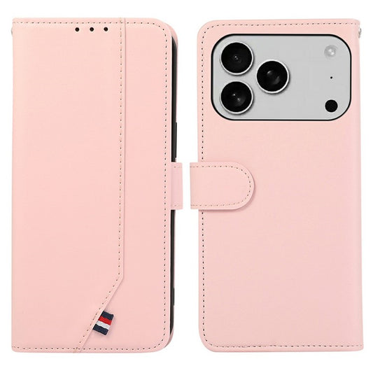 For iPhone 17 Pro Case RFID Blocking Flip Leather Phone Cover - Pink