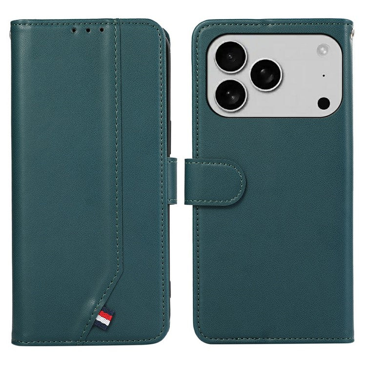 For iPhone 17 Pro Case RFID Blocking Flip Leather Phone Cover - Green