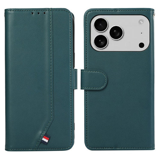 For iPhone 17 Pro Case RFID Blocking Flip Leather Phone Cover - Green