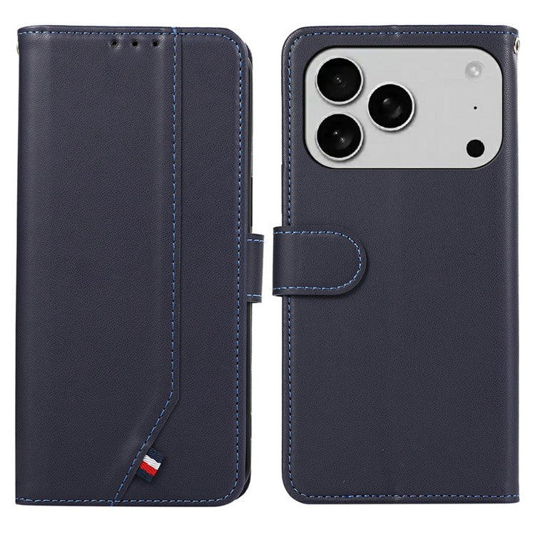 For iPhone 17 Pro Case RFID Blocking Flip Leather Phone Cover - Blue