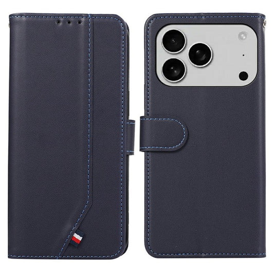 For iPhone 17 Pro Case RFID Blocking Flip Leather Phone Cover - Blue