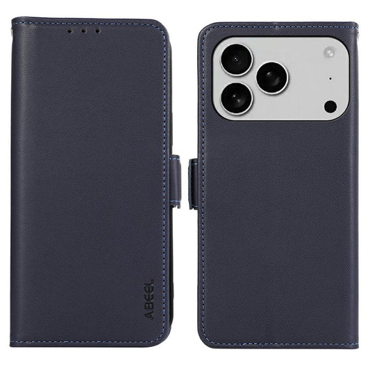 ABEEL For iPhone 17 Pro Case Leather Phone Cover with RFID Blocking Wallet - Blue