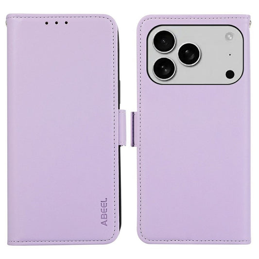 ABEEL For iPhone 17 Pro Case Leather Phone Cover with RFID Blocking Wallet - Purple