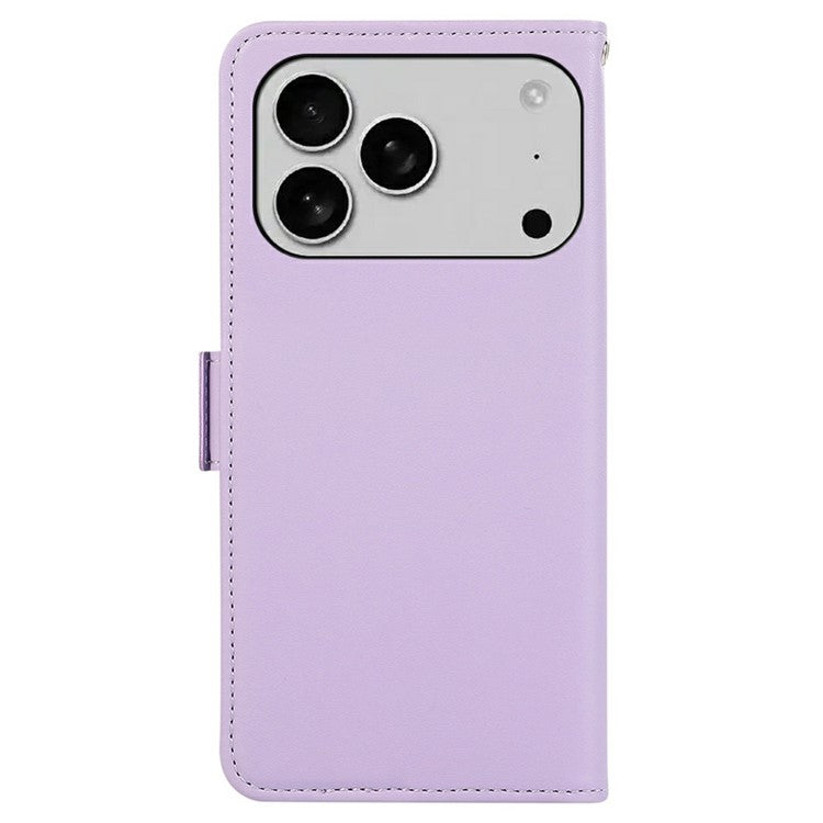ABEEL For iPhone 17 Pro Case Leather Phone Cover with RFID Blocking Wallet - Purple