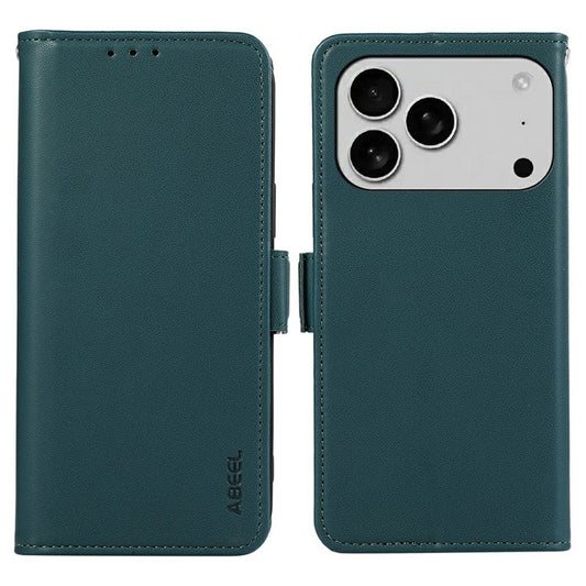ABEEL For iPhone 17 Pro Case Leather Phone Cover with RFID Blocking Wallet - Green