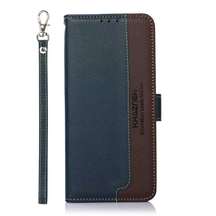 KHAZNEH For iPhone 17 Case RFID Blocking Wallet PU Leather Phone Cover - Blue