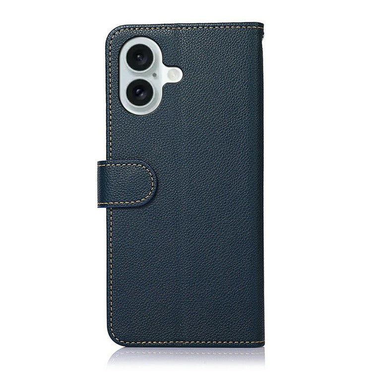 KHAZNEH For iPhone 17 Case RFID Blocking Wallet PU Leather Phone Cover - Blue