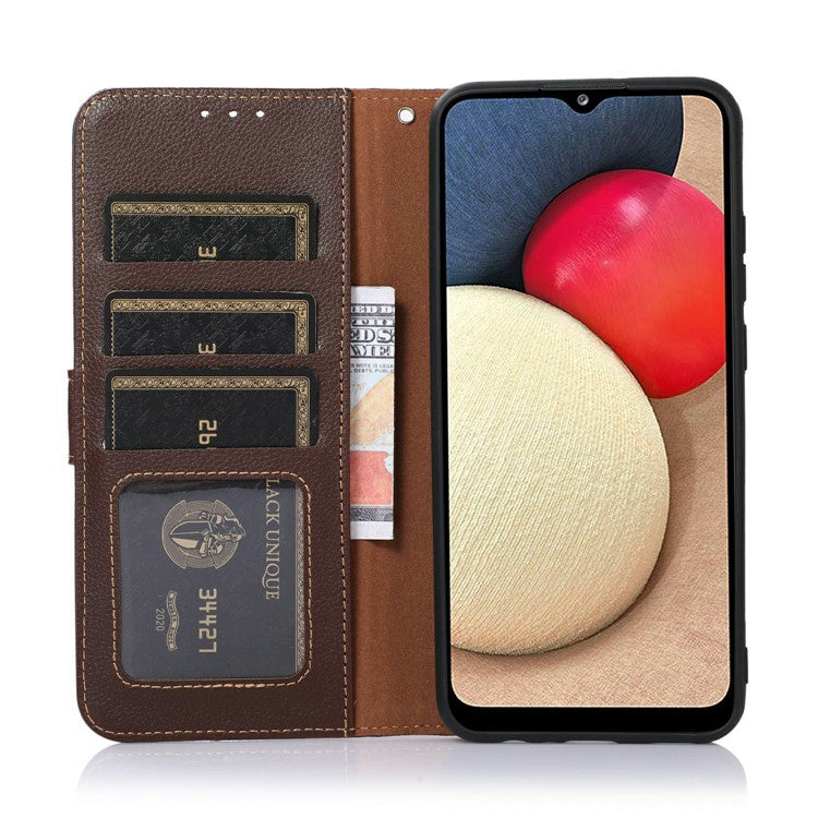 KHAZNEH For iPhone 17 Case RFID Blocking Wallet PU Leather Phone Cover - Brown