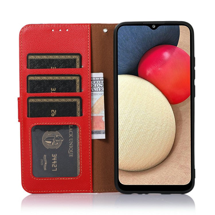 KHAZNEH For iPhone 17 Case RFID Blocking Wallet PU Leather Phone Cover - Red