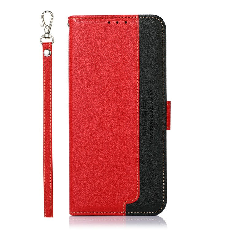 KHAZNEH For iPhone 17 Case RFID Blocking Wallet PU Leather Phone Cover - Red