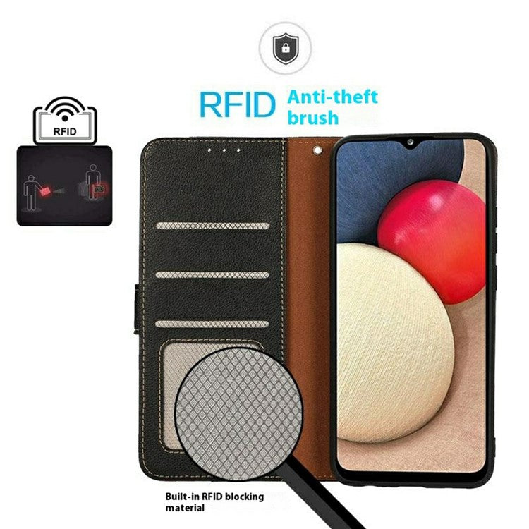 KHAZNEH For iPhone 17 Case RFID Blocking Wallet PU Leather Phone Cover - Black