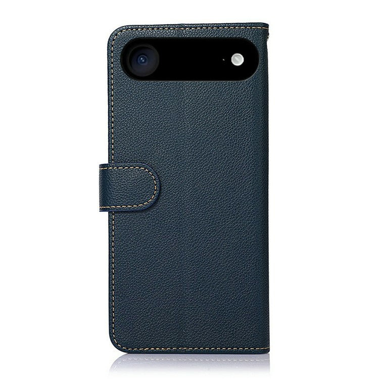 KHAZNEH For iPhone 17 Air Case RFID Blocking Wallet PU Leather Phone Cover - Blue