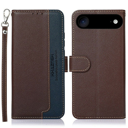 KHAZNEH For iPhone 17 Air Case RFID Blocking Wallet PU Leather Phone Cover - Brown